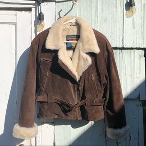 Vintage Suede and Faux Fur Jacket